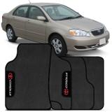 Jogo de Tapete Borracha PVC Toyota Corolla 2003 a 2008 Preto Bordado Carpete Base Antiderrapante - Flash