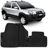Jogo de Tapete Borracha PVC Tucson 2004 a 2015 Preto Bordado Carpete Base Antiderrapante Impermeável - Tapecars