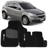 Jogo de Tapete Carpete Chevrolet Agile 2009 a 2018 Preto Bordado 5 Peças - Shutt