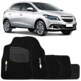 Jogo de Tapete Carpete Chevrolet Onix 2012 a 2018 Preto Bordado 5 Peças - Shutt