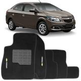 Jogo de Tapete Carpete Chevrolet Prisma 2013 a 2018 Preto Bordado 5 Peças - Top gear