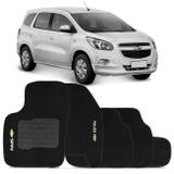 Jogo de Tapete Carpete Chevrolet Spin 2012 a 2018 Preto Bordado 5 Peças - Top gear