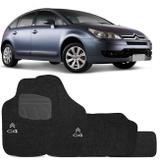Jogo de Tapete Carpete Citroen C4 Hatch 2009 a 2011 C4 Pallas 2009 a 2012 Grafite Bordado 5 Peças - Shutt