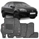 Jogo de Tapete Carpete Fiat Linea 2013 a 2016 Grafite Bordado 5 Peças - Requinte tapetes