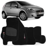 Jogo de Tapete Carpete Fiat Punto 2007 a 2012 Preto Bordado 5 Peças - Top gear
