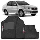 Jogo de Tapete Carpete Fiat Siena 2005 a 2011 Grafite Bordado 5 Peças - Requinte tapetes