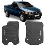Jogo de Tapete Carpete Fiat Strada 2014 a 2018 2 Portas Grafite Bordado 2 Peças - Requinte tapetes