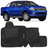 Jogo de Tapete Carpete Ford Ranger CD 2014 a 2018 Grafite Bordado 5 Peças - Zp