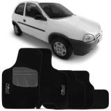 Jogo de Tapete Carpete GM Corsa Hatch Wind 1994 a 2002 Preto Bordado 5 Peças - Shutt