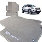 Jogo De Tapete Carpete Hyundai Creta 2017 a 2019 Bege Bordado - Tevic