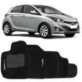Jogo de Tapete Carpete Hyundai HB20 2012 a 2018 Preto Bordado 5 Peças - Top gear