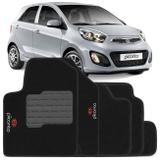 Jogo de Tapete Carpete Kia Picanto 2011 a 2018 Preto Bordado 5 Peças - Top gear