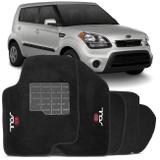 Jogo de Tapete Carpete Kia Soul 2012 a 2014 Preto Bordado 5 Peças - Top gear