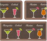 Jogo De Tapete De Cozinha Menu Cocktail 3 Peças - Jolitex