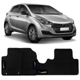 Jogo de Tapetes Borracha PVC Hyundai HB20 Hatch 2012 a 2019 Preto com Grafia e Emblema - Top gear