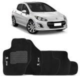 Jogo de Tapetes Carpete Peugeot 308 2012 a 2018 Preto Bordado 5 Peças - Top gear
