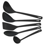 Jogo de Utensílios 5 Peças Nylon Preto Tramontina