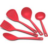 Jogo De Utensílios 5 Peças Nylon Vermelho 25099704 Tramontina