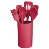 Jogo de Utensílios Com Suporte em Silicone - 7 Peças - Euro - Euro home
