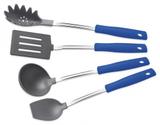 Jogo de Utensílios Easy 4 peças Nylon Azul Tramontina