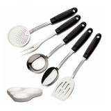 Jogo de Utensílios Inox 6 Peças Utilità Tramontina Preto
