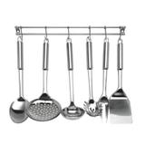 Jogo de Utensílios Inox 7 Peças Suporte para Parede - Mimo Style
