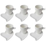 Jogo de Xícara de Café Lisa Com Pires 12 Peça Porcelana 80ML - Cmz