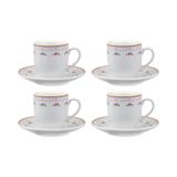 Jogo De Xícara Para Café Com 08 Peças Porcelana - Flores - Art house