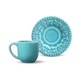 Jogo de Xícaras De Café Azul Poppy Porto Brasil Esparta 6 Unidades