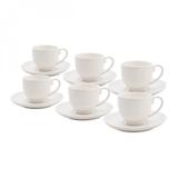Jogo de Xícaras de Café com Pires Porcelana 12 Peças 100ml Rojemac Branco