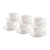 Jogo de Xícaras de Café com Pires Porcelana 12 Peças 100ml Rojemac Branco