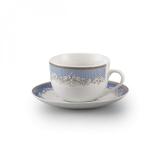 Jogo de Xícaras de Café com Pires Porcelana 12 Peças 80ml Cedro Rojemac Branco/Azul