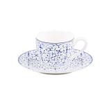 Jogo de Xícaras de Café com Pires Porcelana 12 Peças 90ml Abstract Rojemac Branco/Azul