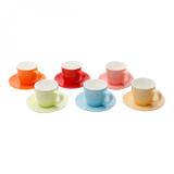 Jogo de Xícaras de Café com Pires Porcelana 12 Peças 90ml Winter Rojemac Colorido