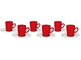 Jogo de Xícaras de Café Porcelana 75ml - Oxford Café ao Alvo 6 Peças