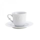 Jogo de Xícaras de Chá com Pires Porcelana 12 Peças 200ml Vendange Rojemac Branco