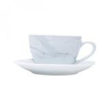 Jogo de Xícaras de Chá com Pires Porcelana 12 Peças 250ml Marble Rojemac Branco