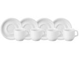 Jogo de Xícaras de Chá Porcelana 200ml Schmidt - Basic 4 Peças