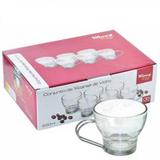 Jogo De Xícaras de Vidro com 6 Peças Alças de Metal 160 ml - Wincy
