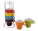 Jogo de Xícaras para Café em Porcelana Colors - 60ml - Bon Gourmet