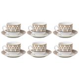 Jogo de xícaras para café em porcelana Wolff Bamboo 6 peças 90ml