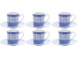 Jogo de Xícaras para Café Porcelana 6 Peças - Wolff Limoges Blue Dream