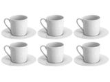 Jogo de Xícaras para Café Porcelana 6 Peças - Wolff Limoges Zen Fleur Des Neiges