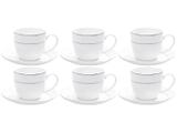 Jogo de Xícaras para Café Porcelana 6 Peças - Wolff Nice Silver