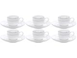 Jogo de Xícaras para Café Porcelana 6 Peças - Wolff Nice Silver