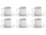 Jogo de Xícaras para Café Porcelana 6 Peças - Wolff Zen-Double Filet Platine