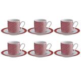 Jogo de xícaras para café porcelana Ricaelle Wave 6 peças - Hauskraft