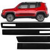 Jogo Friso Lateral Jeep Renegade 2015 a 2018 Preto Modelo Original 4 Portas Ótimo Acabamento - Sanfil