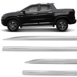 Jogo Friso Lateral Tipo Borrachão Slim Fiat Toro 2016 a 2018 Cromado Excelente Fixação Dupla Face - Nk brasil