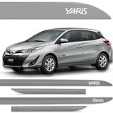 Jogo Friso Lateral Toyota Yaris Hatch Prata Lua Nova Cor Original - Kl store